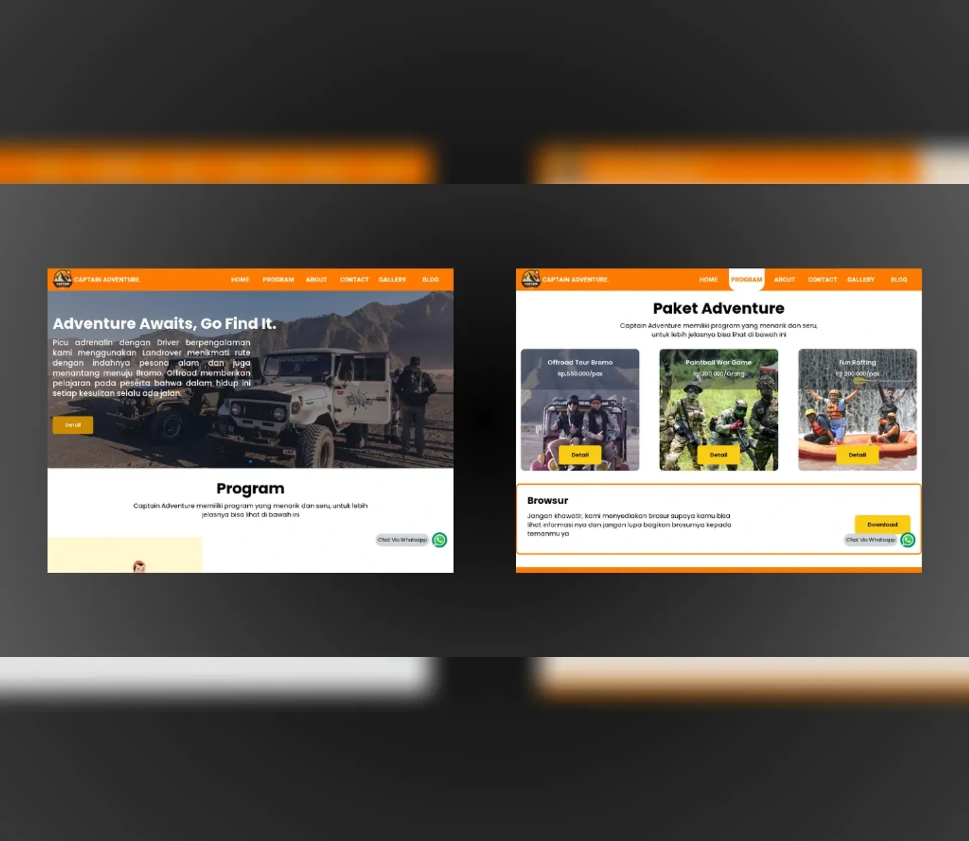 Captain Adventure event organizer website