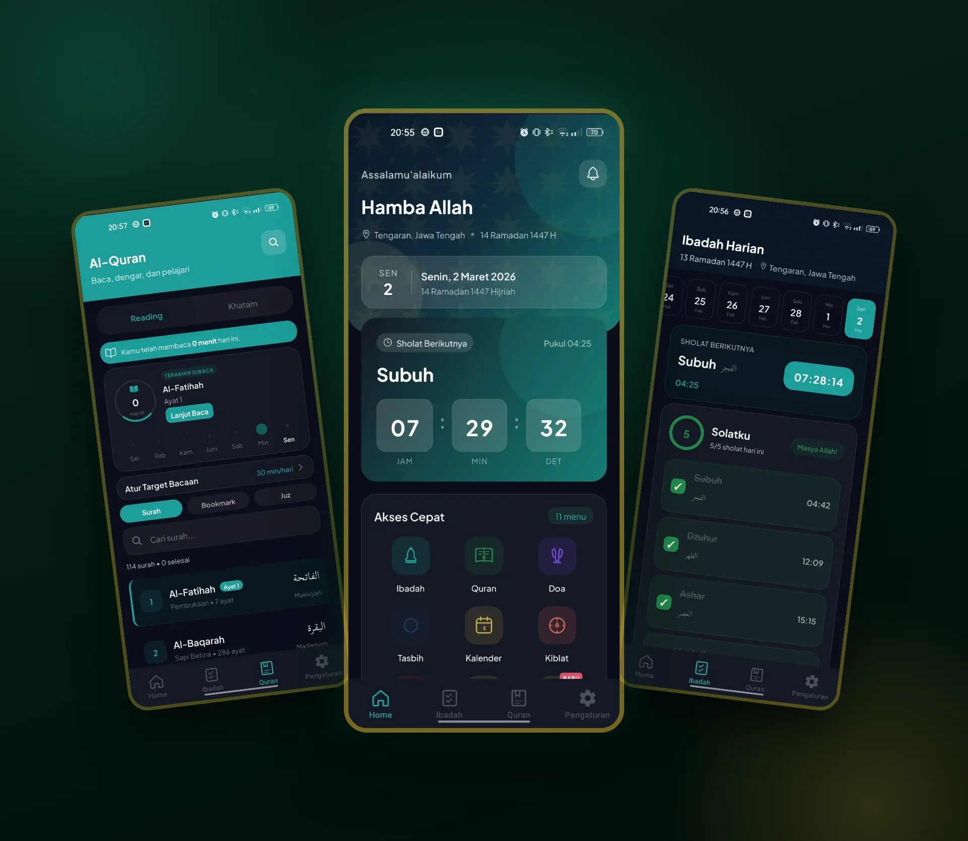 Mutaba Islamic daily companion app interface